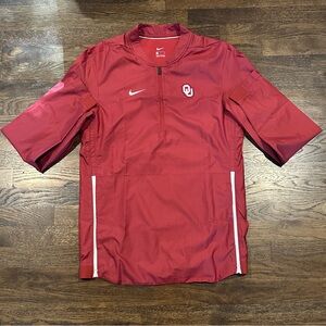 Nike Oklahoma Sooners OU Vented 1/4 Zip Windbreaker Jacket Red Pullover Size S/P
